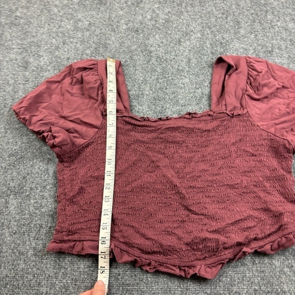 TORRID Women’s Mauve Bloused Sleeve Cropped Shirt size: 2 - 2X - Picture 6 of 7
